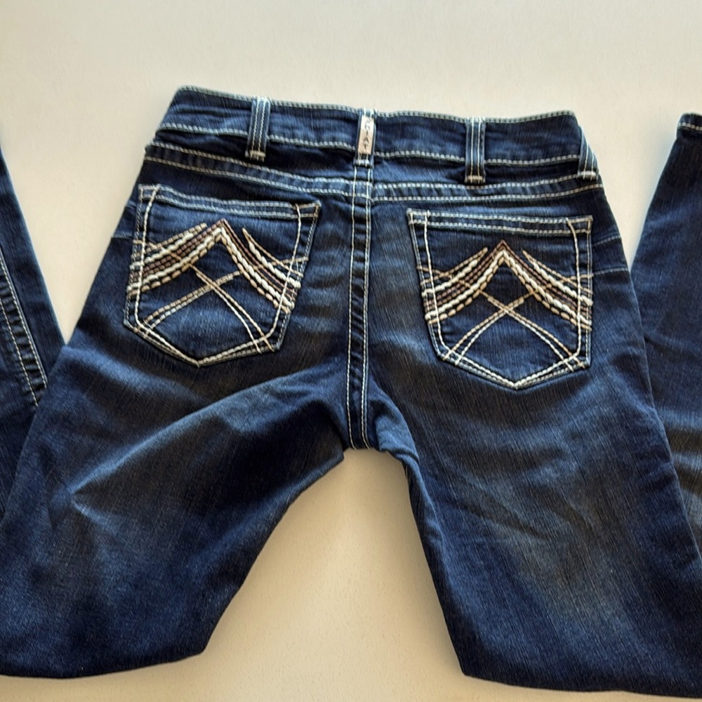 Ariat 30S Whipstitch Rosy Low Rise Boot Cut Jeans, Like New